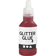 Glitter Glue Red, 25 ml