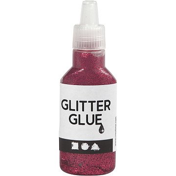 Glitterlijm Donkerroze, 25ml