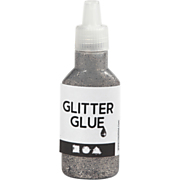 Glitter Glue Silver, 25ml