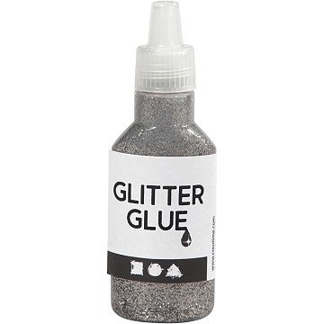 Glitterlijm Zilver, 25ml