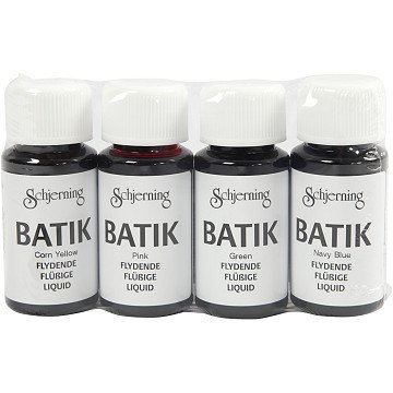 Batik paint, navy blue, green, pink, orange yellow, 4x50 ml