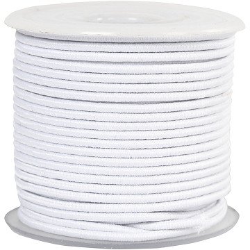 Gummiband, Stärke 2 mm, Weiß, 25 m