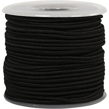 Gummiband Stärke 2mm Schwarz, 25m