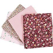 Patchworkstoff Rosa 45x55cm, 4Stk.