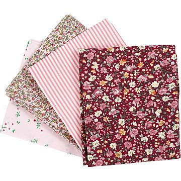 Patchwork Fabric Pink 45x55cm, 4 pcs.