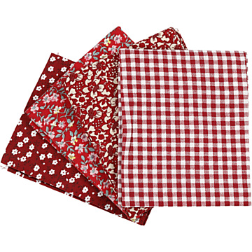 Patchwork Fabric Red 45x55cm, 4 pcs.