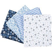 Patchwork Fabric Blue 45x55cm, 4 pcs.