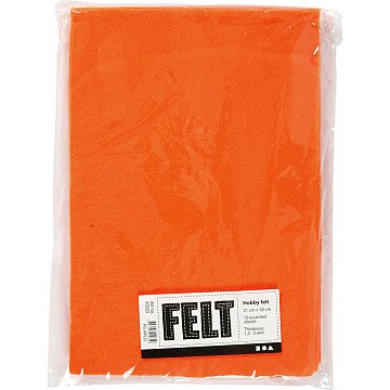 Hobby Filz Orange A4, 10 Blatt