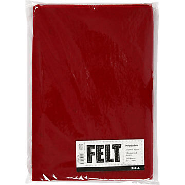 Craft felt, Antique Red, A4, 10 sheets