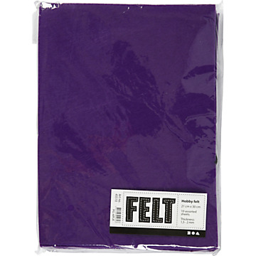Craft felt, Purple, A4, 10 sheets