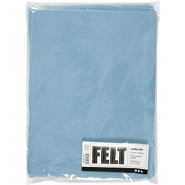 Hobby Felt Light Blue A4, 10 Sheets