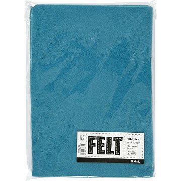 Hobby Felt Turquoise A4, 10 Sheets