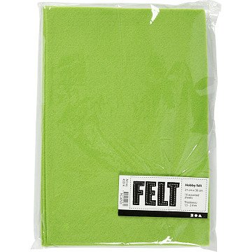 Hobby Felt Light Green A4, 10 Sheets