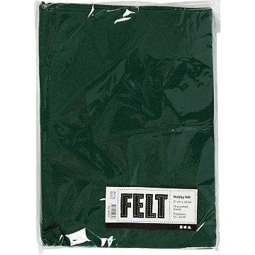 Hobby Felt Dark Green A4, 10 Sheets