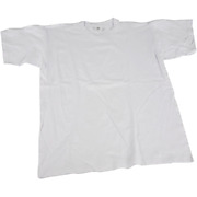 T-shirt White with Round Neck Cotton, Size L