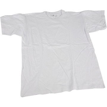 T-shirt White with Round Neck Cotton, Size L