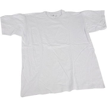 T-shirt Wit met Ronde Hals Katoen, Maat XL