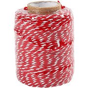 Cotton cord Red/white, 50m
