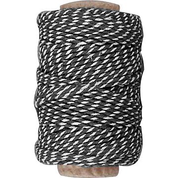 Cotton cord Black/White, 50m