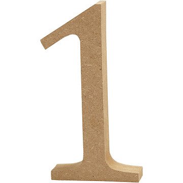 Number 1 MDF 13cm, 1pc.