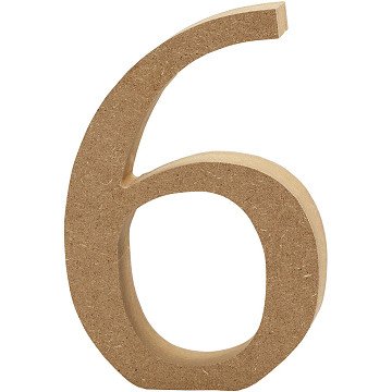 Number 6 MDF 13cm, 1pc.