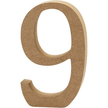 Zahl 9 MDF 8cm, 1Stk.