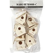 Birdhouse Wood 7cm, 6 pcs.