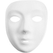 Maske aus weißem Kunststoffvelours