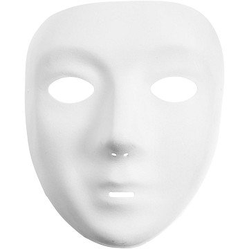 Maske aus weißem Kunststoff-Velours