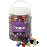 Faceted Beads Mix in Storage Bucket