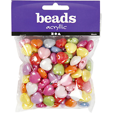 Plastic Beads Heart, 125ml