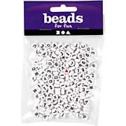 Letter beads White 7mm, 200pcs.