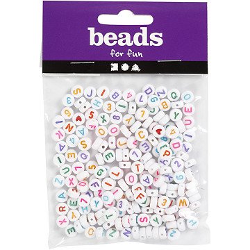 Letter Beads and Numbers, 200 pcs.