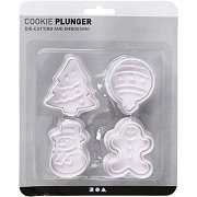 Cookie Cutters with Christmas Stamp, 4 pcs.
