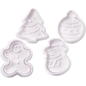Cookie cutters with Christmas stamp, 4 pcs.