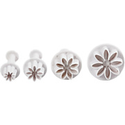 Cookie Cutters with Stamp Flower, 4 pcs.