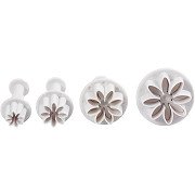 Cookie Cutters with Stamp Flower, 4 pcs.