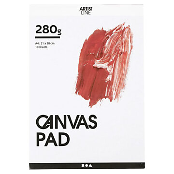 Canvas Block White A4 280gr, 10 Sheets