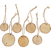 Wooden Disc with Hanging Cord, 7 pcs.