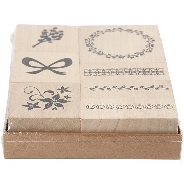 Wooden Stamp Set Nature, 7pcs.