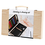 Sketch and Drawing Set in Wooden Case