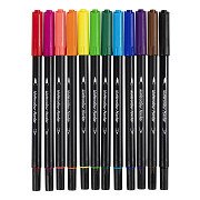 Dubbelzijdige Aquarel Marker Standaard Kleuren, 12st.