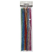 Chenille Wire Strong Colors Glitter 30cm, 24 pcs.