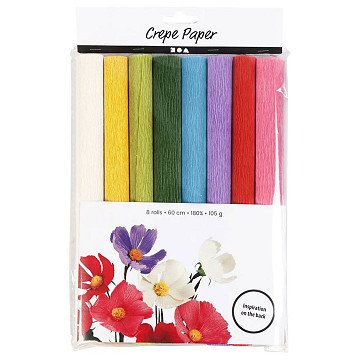 Crepe Paper Standard Colors, 8 Sheets