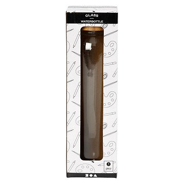 Water bottle with bamboo lid