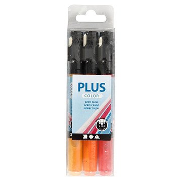 Plus Color Paint Markers - Ochre Yellow, Orange, Dark Red
