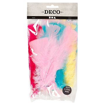 Feathers in Various Colors 11-17cm, 18 pcs.