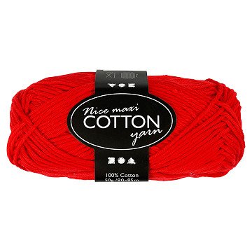 Cotton yarn, Red, 50gr, 85m