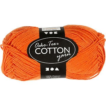 Baumwollgarn, Orange, 50 g, 170 m