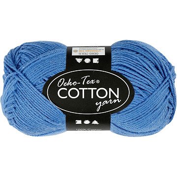 Cotton yarn, Blue, 50gr, 170m